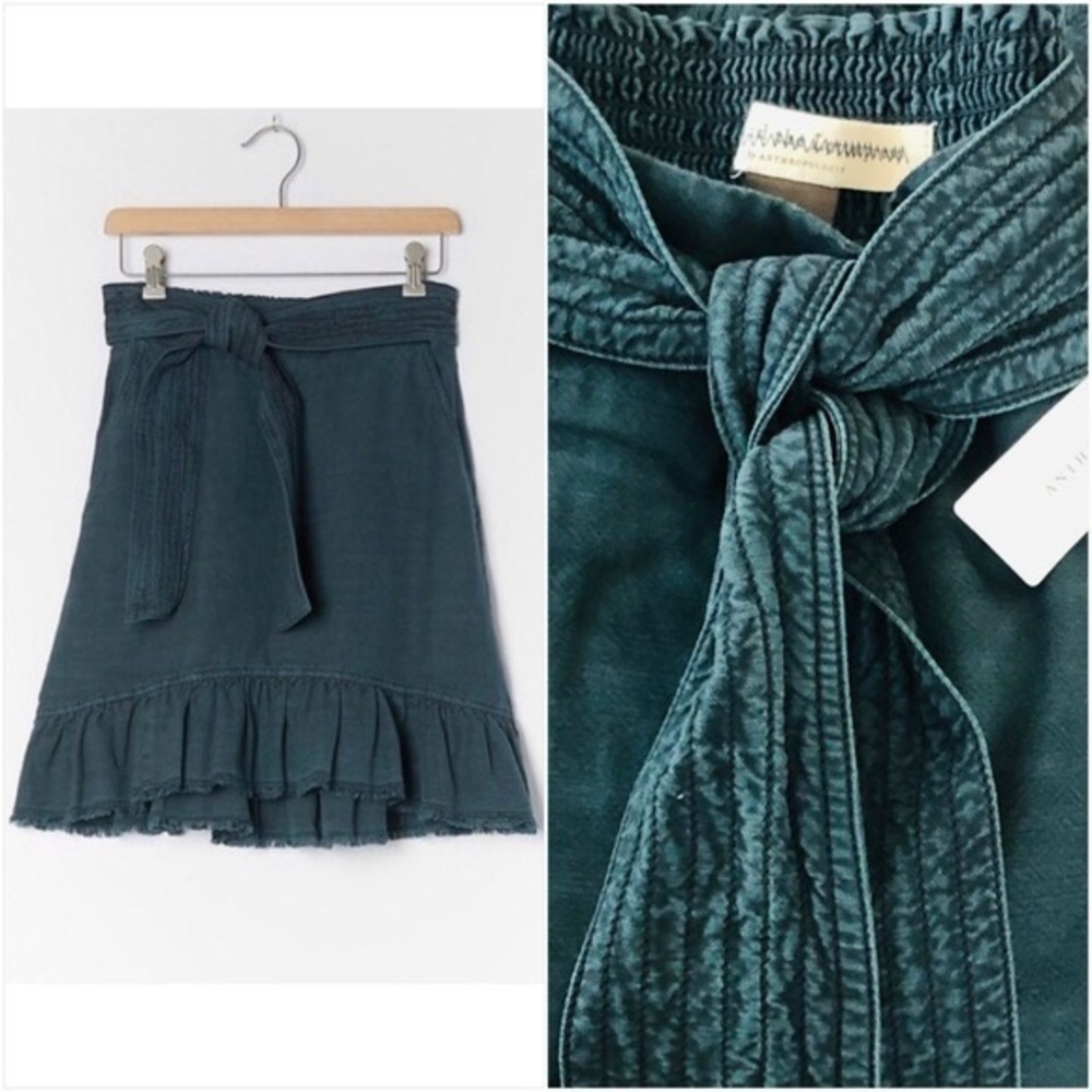 ANTHROPOLOGIE PILCRO AMORA RUFFLED MINI SKIRT XS